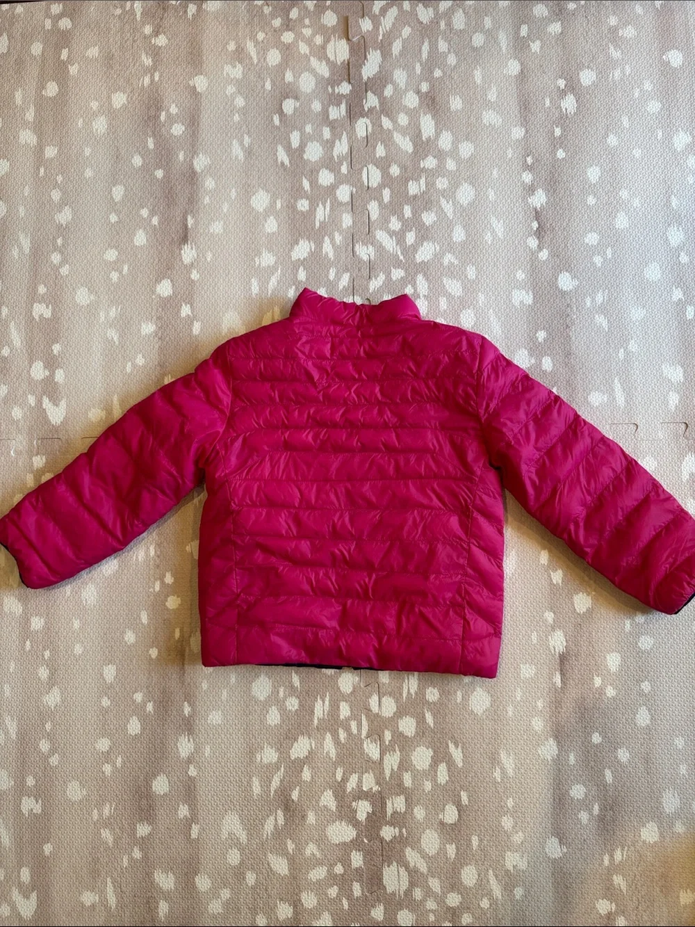 Polo Ralph Lauren Girls Reversible Puffer Jacket Pink Navy Size 5 Lightweight